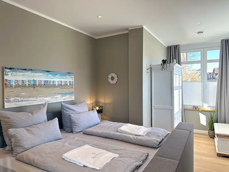 Ferienwohnung Inselrose Juist – Wohnung Sonnenflut – Schlafzimmer