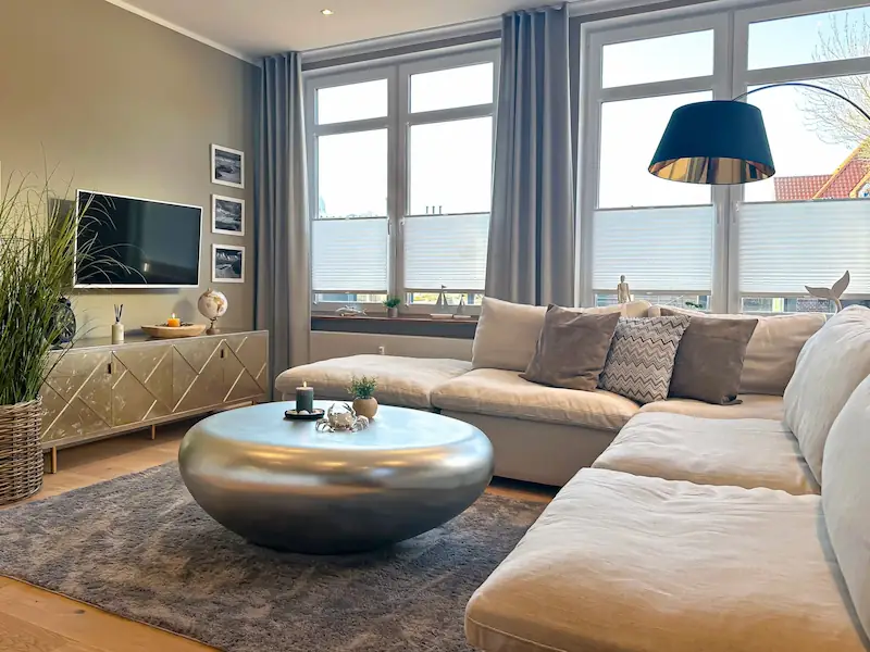 Ferienwohnung Inselrose Juist – Wohnung Sandglanz – Wohnzimmer