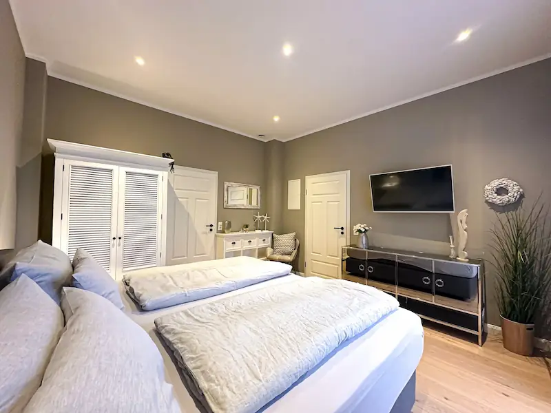 Ferienwohnung Inselrose Juist – Wohnung Sandglanz – Schlafzimmer