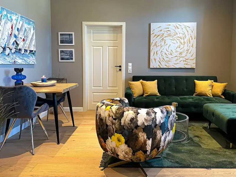 Ferienwohnung Inselrose Juist – Wohnung Nordgold – Wohnzimmer