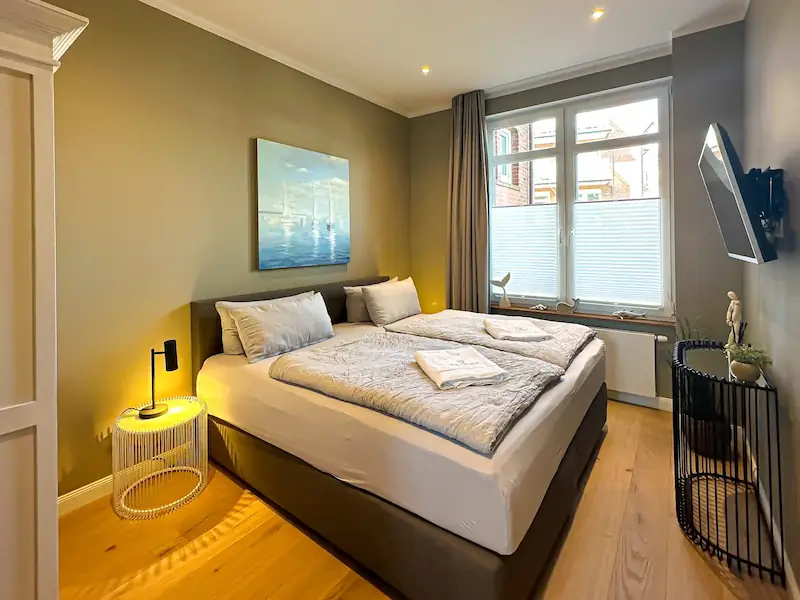 Ferienwohnung Inselrose Juist – Wohnung Nordgold – Schlafzimmer